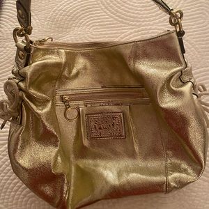 Metallic Gold Coach Purse